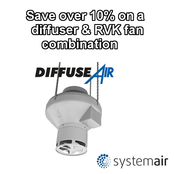 Systemair DiffuseAir Diffuser and RVK Fan Sale